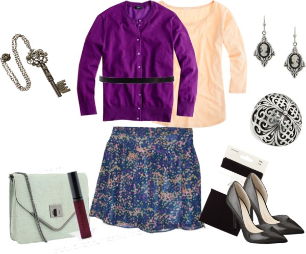 winter months floral skirt